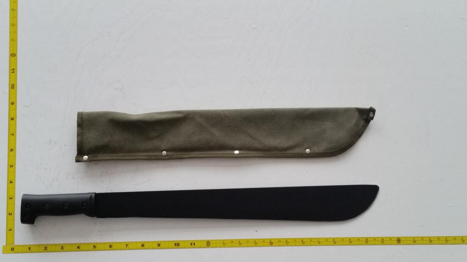 Modern Steel Machette with Sheath. We have 3. NOT approved for blade-to-blade stage combat.