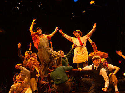 Actors perform in Fiddler on the Roof